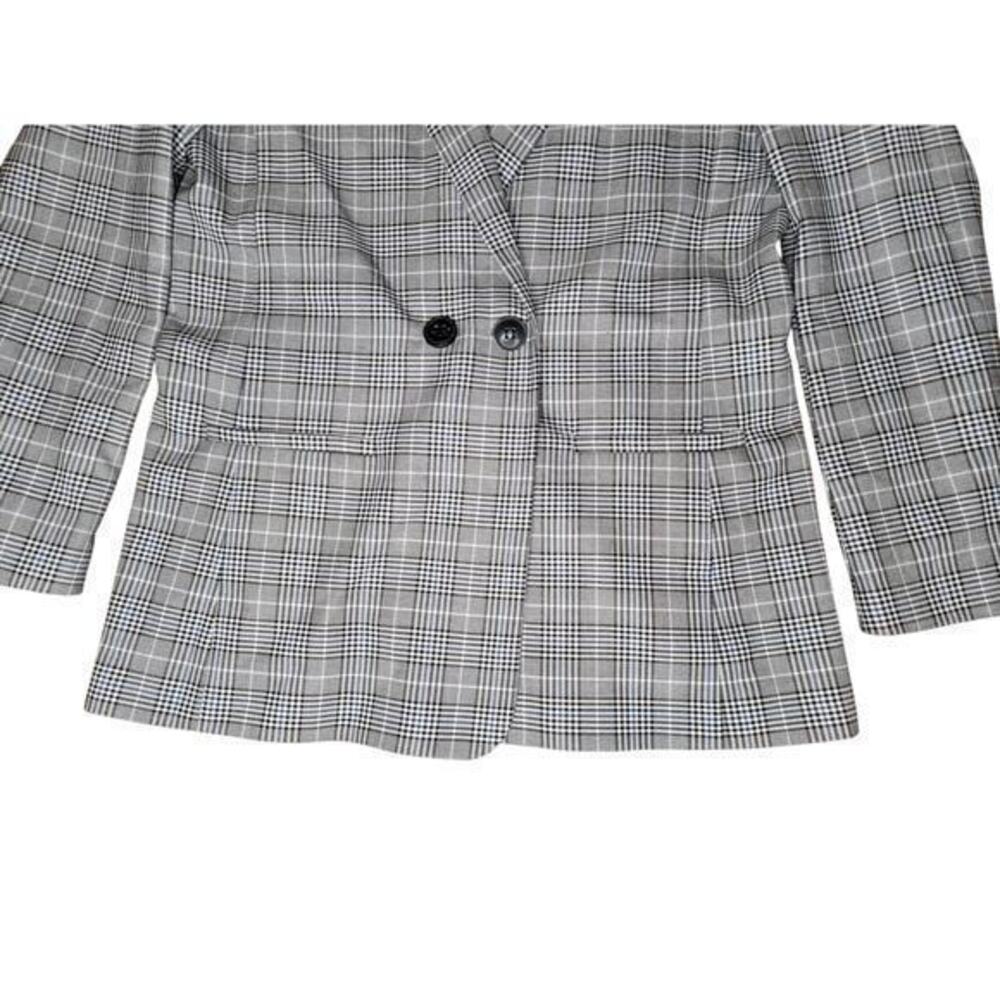 Anine Bing Madeleine Blazer Grey/Blue Plaid size Small Classic Double Breasted‎ - Picture 6 of 10